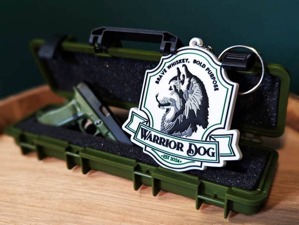 Warrior Dog Spirit Flexible PVC Keychain – Embossed Logo