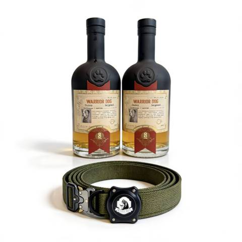 Warrior Dog Bundle - 2x Bottles + Tactical AirTag Dog Collar